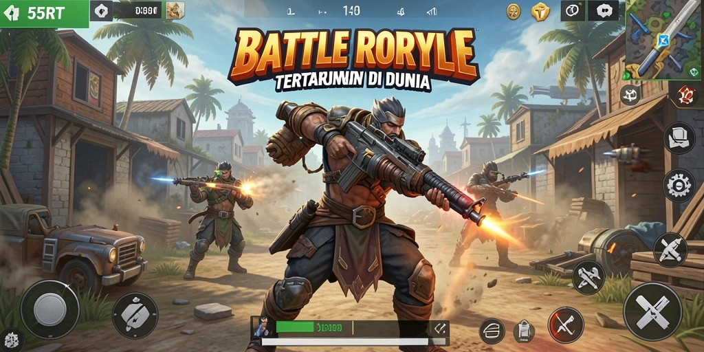 Tampilan gameplay dari 55RT yang mendebarkan dan penuh aksi.