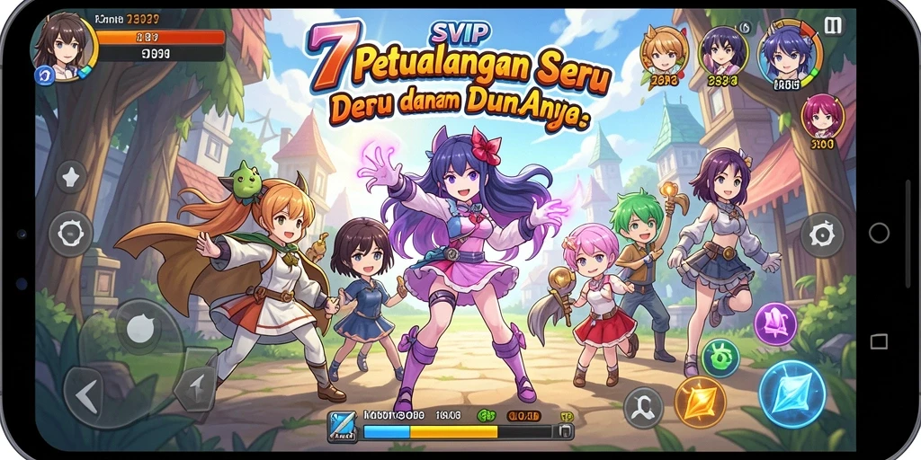 Screenshot gameplay 7SVIP menampilkan aksi pertarungan karakter anime.