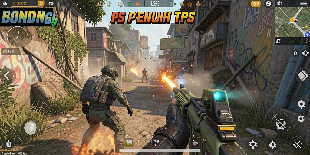 Screenshot utama BONDAN69 menampilkan aksi pertempuran seru dalam TPS.