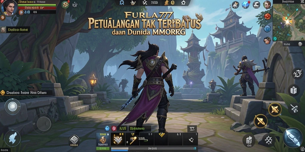 Screenshot gameplay FURLA77 dengan karakter beraksi di dunia MMORPG.