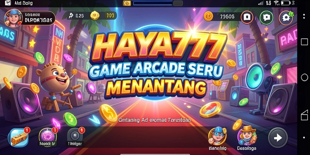 Tampilan gameplay menarik dari HAYA777 dengan tantangan arcade yang seru.