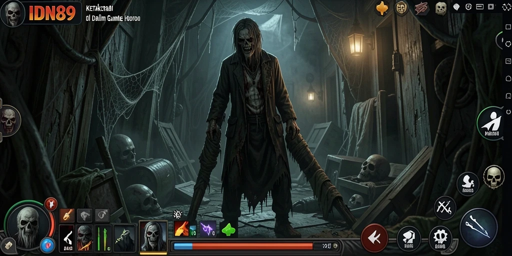 Tampilan menegangkan gameplay IDN89 yang penuh kengerian.