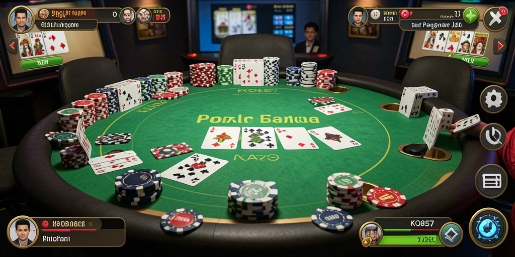 Screenshot gameplay Poker yang mendebarkan di KO857.