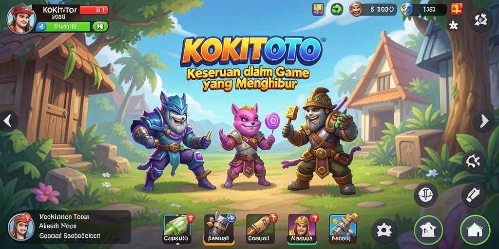 Gameplay menarik KOKITOTO dengan grafis yang ceria dan menarik.