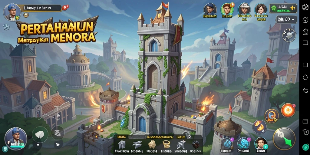 Screenshot gameplay Tower Defense LMBAJP yang menegangkan.