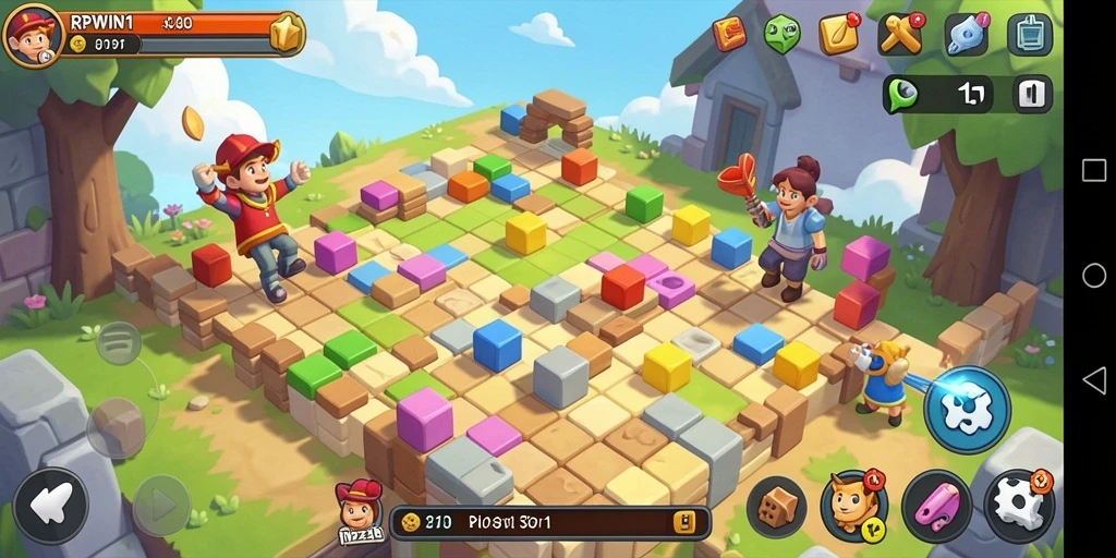 Screenshot gameplay RPWIN1 menampilkan tantangan Puzzle yang menarik.