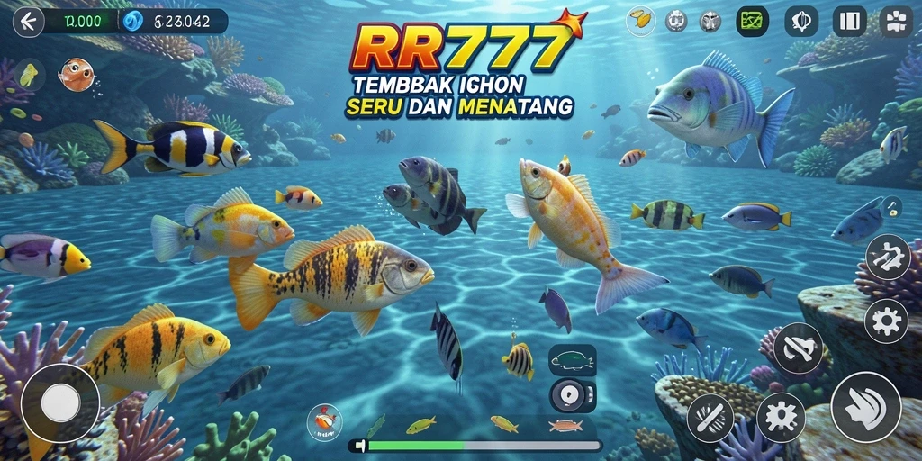 Screenshot gameplay Tembak Ikan RR777 yang menarik dan seru.