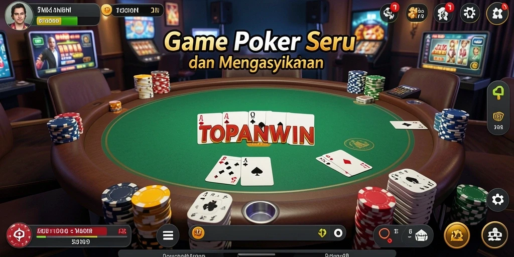 Tampilan gameplay menarik dari permainan poker TOPANWIN.